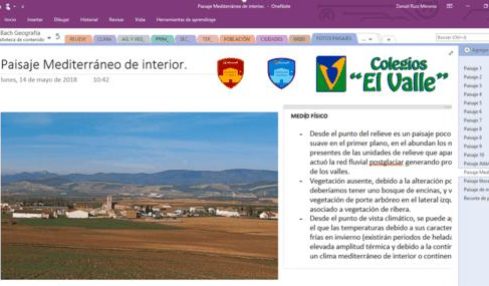geografía onenote