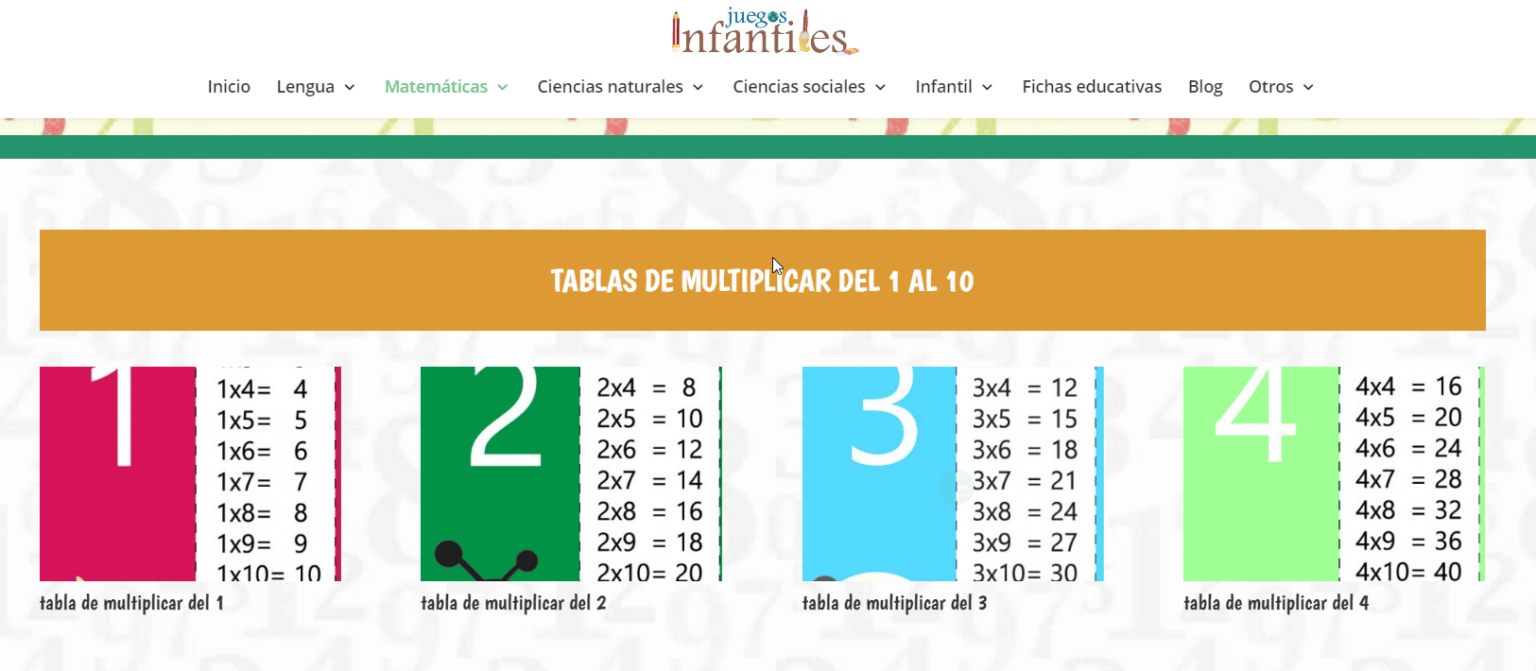 Juegos Interactivos Para Repasar Y Aprender Las Tablas De Multiplicar