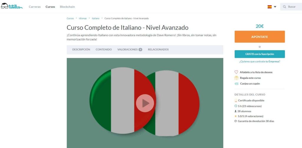 Curso completo de italiano nivel avanzado