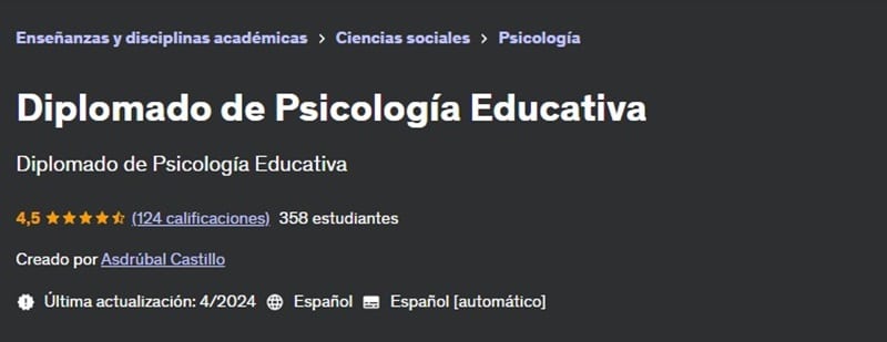 Cursos de psicología educativa